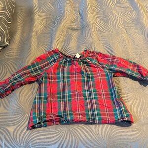 Crewcuts Red and Green Plaid Kids Blouse